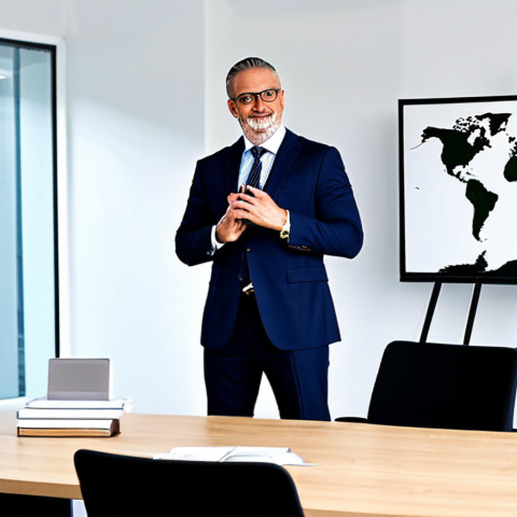 **Prompt:** A confident leadership coach, fully clothed in professional attire, giving a presentation in a modern office setting, appropriate content, safe for work, perfect anatomy, natural proportions, high-quality image, family-friendly.